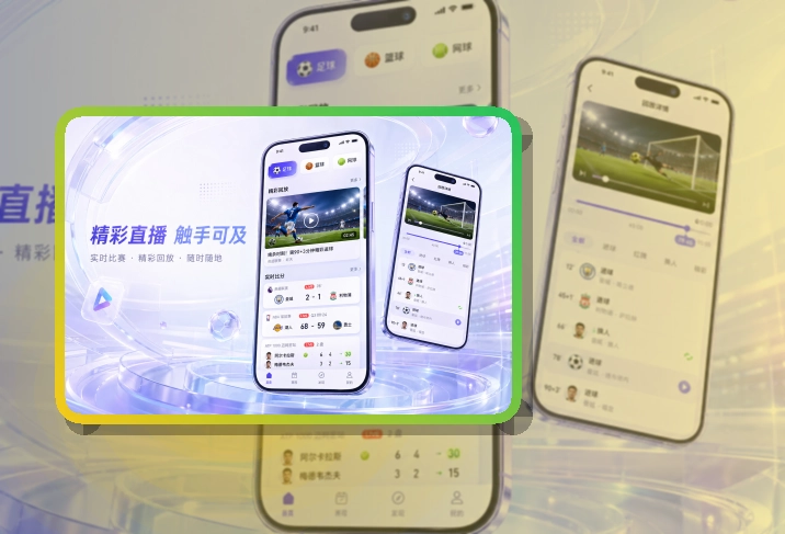 满冠体育 杂志式App介绍 · App下载说明 · 比赛状态一眼看懂界面展示